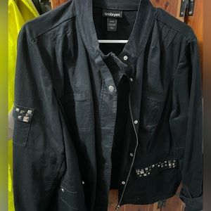 Lane Bryant Black lightweight jacket. Studded details on pockets
